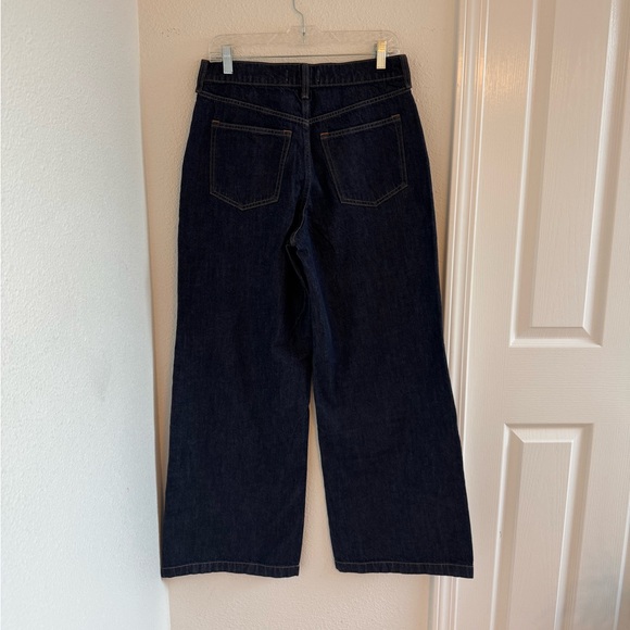 NWT Abercrombie & Fitch High Rise Wide Leg Trouser Jean in Rinse Wash - Picture 6 of 13